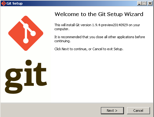 install git for windows start step 1