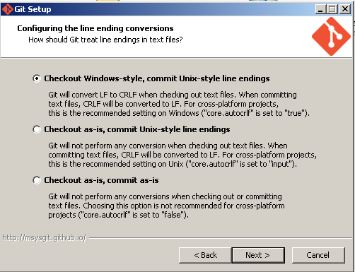 install git for windows step 4