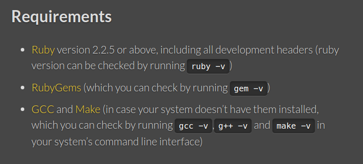 Jekyll requirements